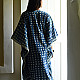 shop Block Printed Cotton Kaftan - Indigo
