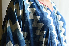 JUNO ~ Dabu Print Indigo Cotton Kaftan for Women