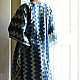 shop Indigo Block Printed Cotton Kaftan