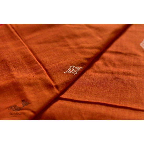 Shop handloom thalapathara orange cotton saree