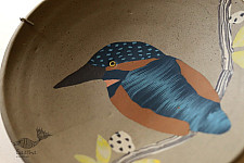  Handmade Ceramic Wall Plate ( 8" x 8 " ) - Kingfisher Bird - 16