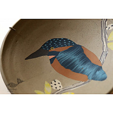  Handmade Ceramic Wall Plate ( 8" x 8 " ) - Kingfisher Bird - 16