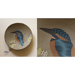  Handmade Ceramic Wall Plate ( 8" x 8 " ) - Kingfisher Bird - 16