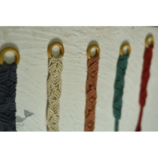 Dash and Diamond Double Length Hand-Knotted Curtain Tie-back