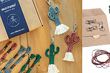 Knotted ▣ DIY Cactus Keychain Craft Kit - Dark Colors