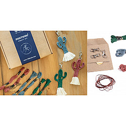 Knotted ▣ DIY Cactus Keychain Craft Kit - Dark Colors