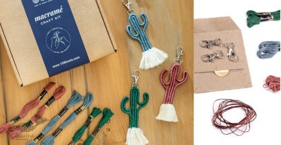 Knotted ▣ DIY Cactus Keychain Craft Kit - Dark Colors
