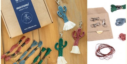Knotted ▣ DIY Cactus Keychain Craft Kit - Dark Colors