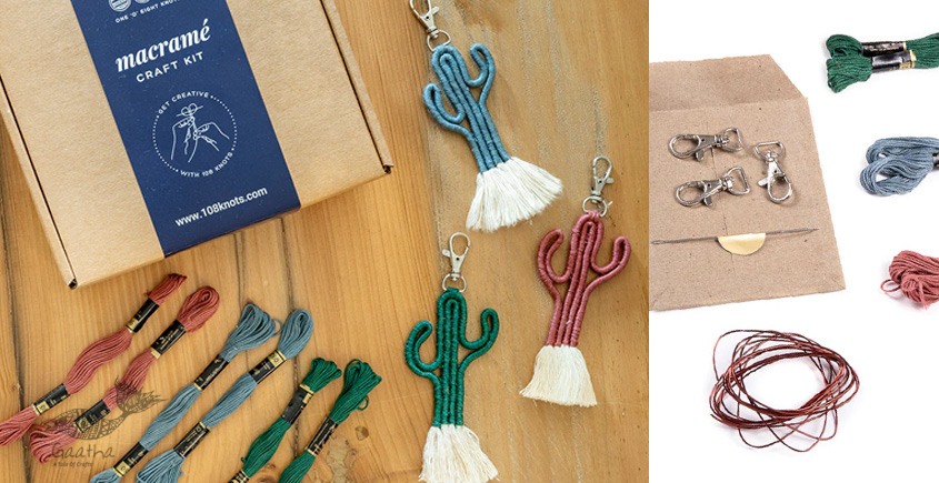 shop DIY Cactus Keychain Craft Kit - Dark Colors