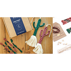 Knotted ▣ DIY Cactus Wall Hanging Craft Kit - Dark Colors