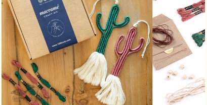 Knotted ▣ DIY Cactus Wall Hanging Craft Kit - Dark Colors