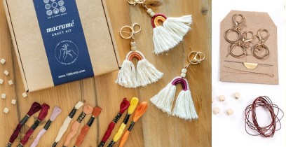 Knotted ▣ DIY Rainbow Key chain Craft Kit - Sunrise colors