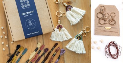 Knotted ▣ DIY Rainbow Key chain Craft Kit - Sunset colors