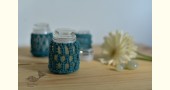 Hand knotted Candle Jar - Sapphire Blue