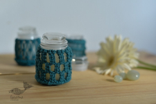 Once & Again ▣ Hand-Knotted Candle Jar ▣ Sapphire Blue (Three Design Options) 