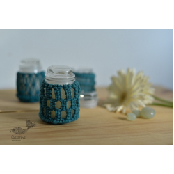 Once & Again ▣ Hand-Knotted Candle Jar ▣ Sapphire Blue (Three Design Options) 