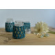 Hand knotted Candle Jar - Sapphire Blue