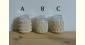 Hand knotted Candle Jar - Ivory White