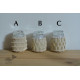 Hand knotted Candle Jar - Ivory White