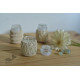 Hand knotted Candle Jar - Ivory White