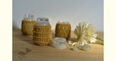 Hand knotted Candle Jar - Mustard Yellow