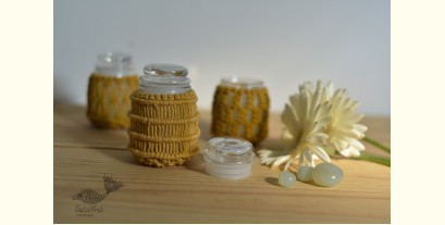 Once & Again ▣ Hand-Knotted Candle Jar ▣ Mustard Yellow (Three Design Options) 