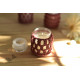 Hand knotted Candle Jar - Crimson Red