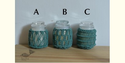 Once & Again ▣ Hand-Knotted Candle Jar ▣ Mint Green (Three Design Options) 