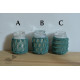 Hand knotted Candle Jar - Mint Green