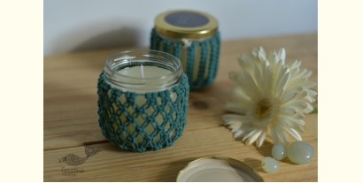 Once & Again ▣ Hand-Knotted Candle Jar ▣ Mint Green (Two Design Options) 