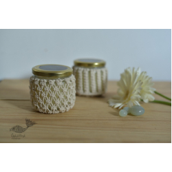 Once & Again ▣ Hand-Knotted Candle Jar ▣ Ivory White (Two Design Options) 