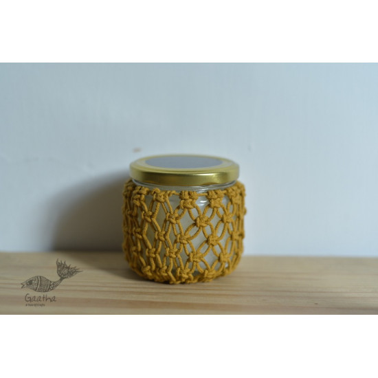 Hand knotted Candle Jar with Coaster