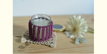 Once & Again ▣ Hand-Knotted Candle Jar with Coaster ▣ 18