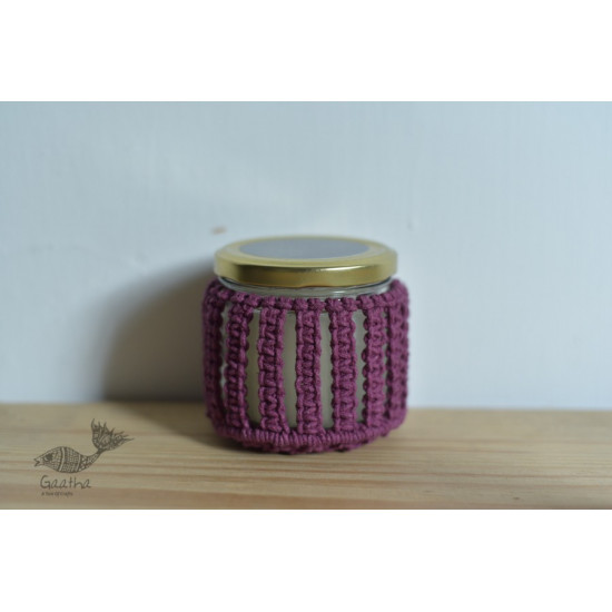 Hand knotted Candle Jar with Coaster