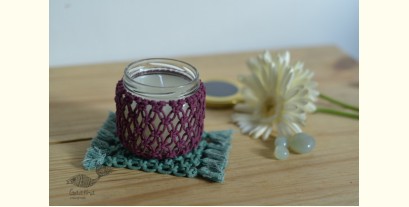 Once & Again ▣ Hand-Knotted Candle Jar with Coaster ▣ 22