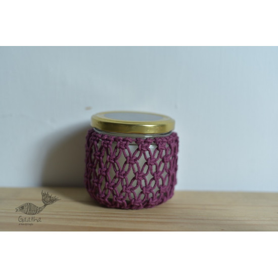 Hand knotted Candle Jar with Coaster