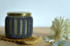 Once & Again | Hand-Knotted Candle Jar with Coaster ~ 21A