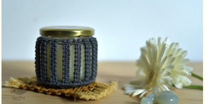 Once & Again | Hand-Knotted Candle Jar with Coaster ~ 21A