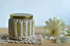 Once & Again ▣ Hand-Knotted Candle Jar with Coaster ▣ 16