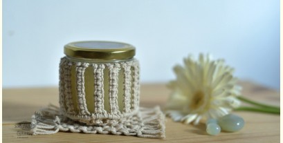 Once & Again ▣ Hand-Knotted Candle Jar with Coaster ▣ 16