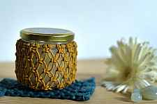 Once & Again ▣ Hand-Knotted Candle Jar with Coaster ▣ 17