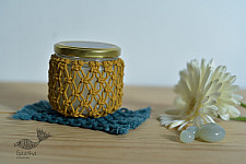 Once & Again ▣ Hand-Knotted Candle Jar with Coaster ▣ 17