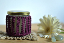 Once & Again ▣ Hand-Knotted Candle Jar with Coaster ▣ 18