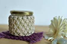 Once & Again ▣ Hand-Knotted Candle Jar with Coaster ▣ 19