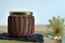 Once & Again ▣ Hand-Knotted Candle Jar with Coaster ▣ 20