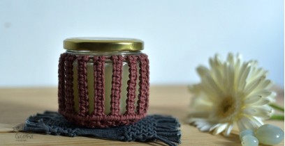 Once & Again ▣ Hand-Knotted Candle Jar with Coaster ▣ 20