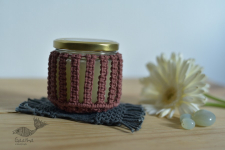 Once & Again ▣ Hand-Knotted Candle Jar with Coaster ▣ 20