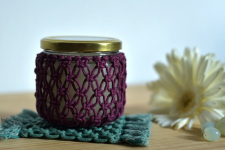 Once & Again ▣ Hand-Knotted Candle Jar with Coaster ▣ 22