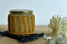 Once & Again ▣ Hand-Knotted Candle Jar with Coaster ▣ 23