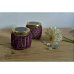 Once & Again ▣ Hand-Knotted Candle Jar ▣ Burgandy (Two Design Options) 